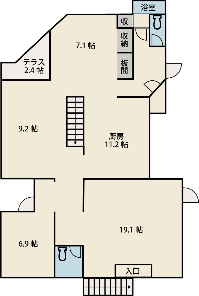 2階路面店 間取り画像